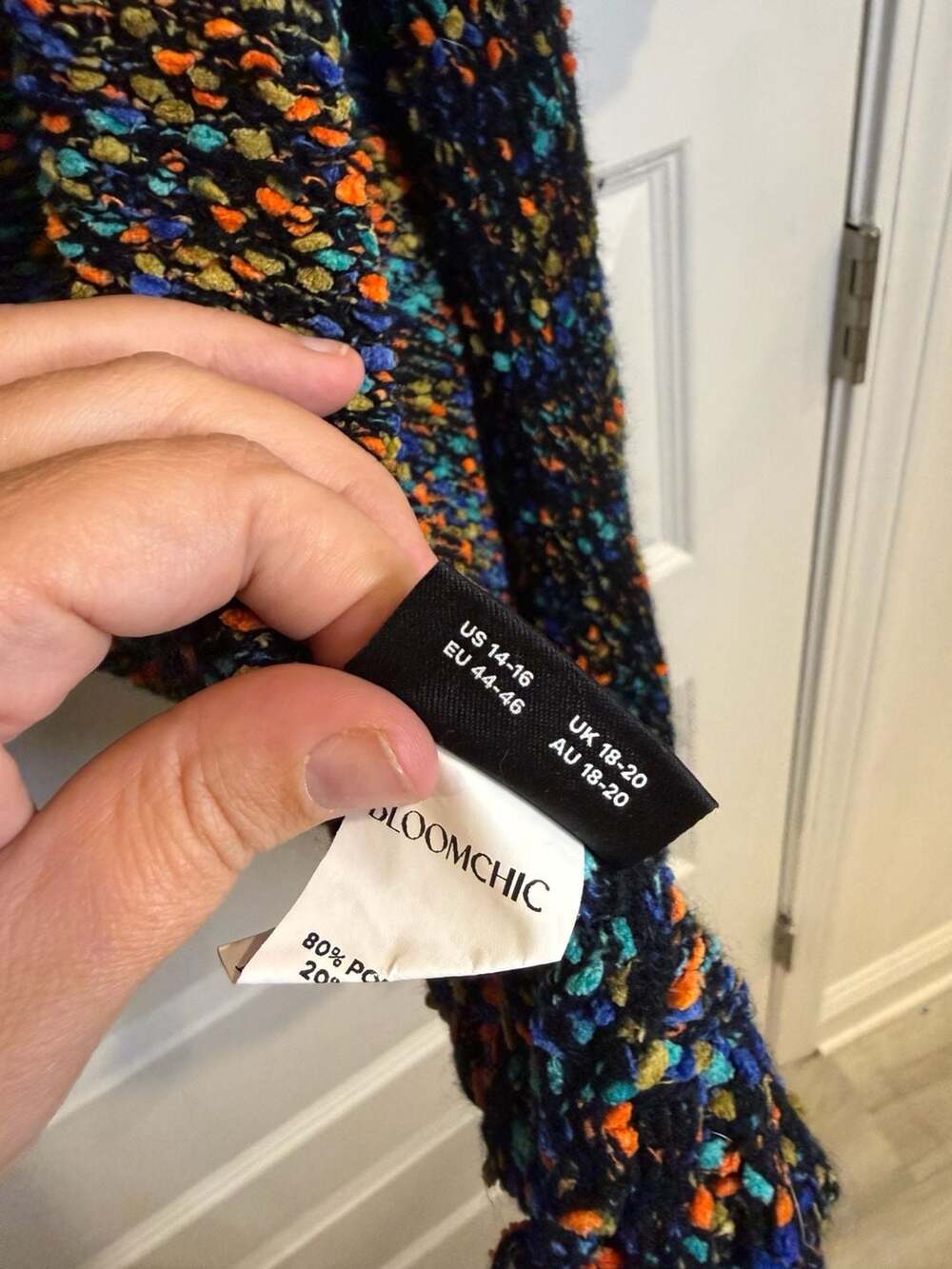 14/16 Bloomchic Cozy Multi-Colored Popcorn Cardigan - Picture 5 of 6
